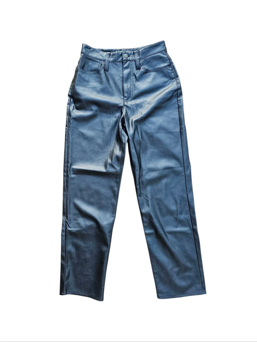 Madewell The Perfect Vintage Straight Jean Faux Leather Pants - Picture 3 of 8